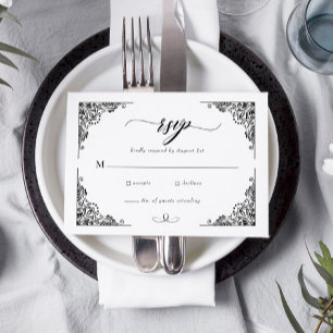 Vintage Rustikale Schwein-I-Do-BBQ-Hochzeit im Cas RSVP Karte