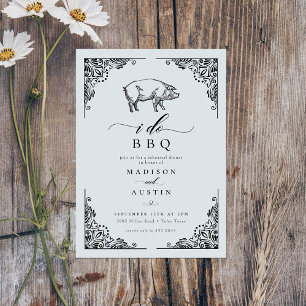 Vintage Rustikale Schwein-Ich-mache-BBQ-Probeessen Einladung