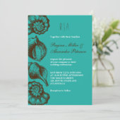 Vintage rustikale Seashell Beach Hochzeitsfeier Einladung (Stehend Vorderseite)