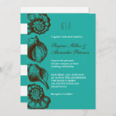 Vintage rustikale Seashell Beach Hochzeitsfeier Einladung (Vorne/Hinten)