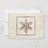 Vintage Rustikale Snowflake-Hochzeitkarte RSVP Karte (Rückseite)