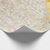 Vintage Rustikale Sonnenblume Altbuchstabe Dekoute Geschenkpapier (Ecke)