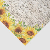 Vintage Rustikale Sonnenblume Altbuchstabe Dekoute Seidenpapier (Ausschnitt)