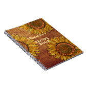 Vintage rustikale Sonnenblume Niedliches Personali Notizblock (Rechte Seite)