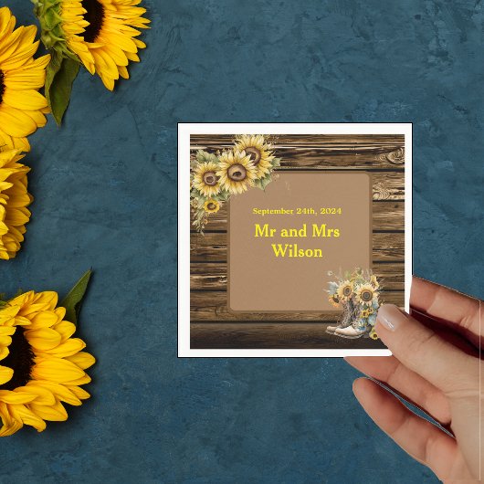 Vintage Rustikale Sonnenblumen Country Dinner Cock Serviette