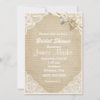 Vintage Rustikale Spitzen-Bridal-Dusche Einladung