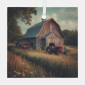 Vintage/rustikale Stallkunst Ornament Aus Glas (Rückseite)