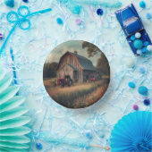 Vintage/rustikale Stallkunst Pappteller (Party)