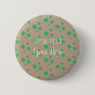 Vintage-Rustikale-Sterne-Muster-Kraftpapier grün Button