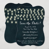 Vintage rustikale String-Lichter Save the Date (Vorne/Hinten)