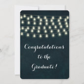 Vintage Rustikale String Lights Graduation Party Einladung (Rückseite)