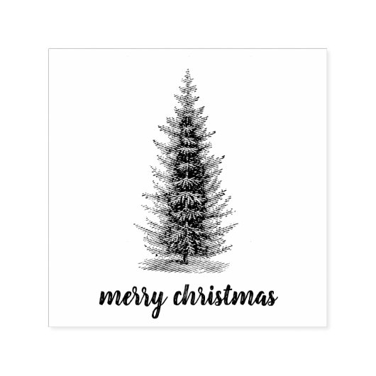 Vintage, rustikale Tannenweiden Permastempel (Design)