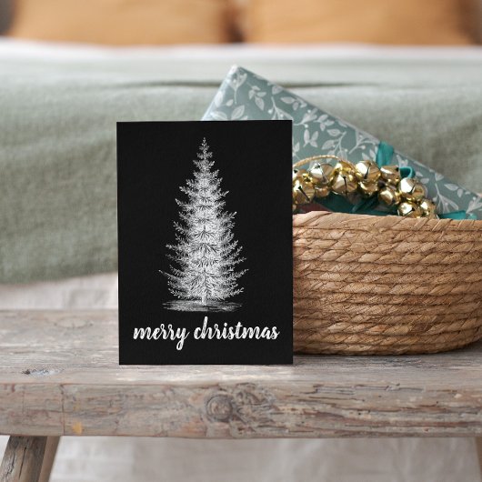 Vintage, rustikale Tannenweiden Postkarte