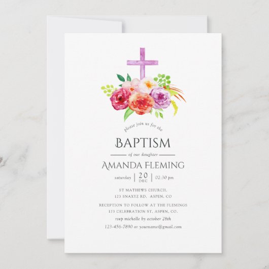 Vintage rustikale Taufe oder Weihnachten Einladung (Vorderseite)