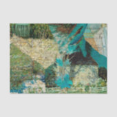 Vintage rustikale Textur blaue Blumendekoupage Seidenpapier (Vorderseite)