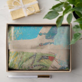 Vintage rustikale Textur Blauer Berg Dekoupage Seidenpapier (Geschenk)