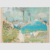 Vintage rustikale Textur Blauer Berg Dekoupage Seidenpapier (Vorderseite)