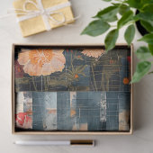 Vintage rustikale Textur blaues Quilt Dekoupage Seidenpapier (Geschenk)