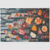 Vintage rustikale Textur blaues Quilt Dekoupage Seidenpapier (Vorderseite)