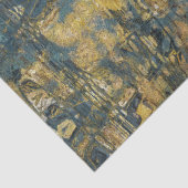Vintage rustikale Textur Blue Gold Decoupage Seidenpapier (Ausschnitt)
