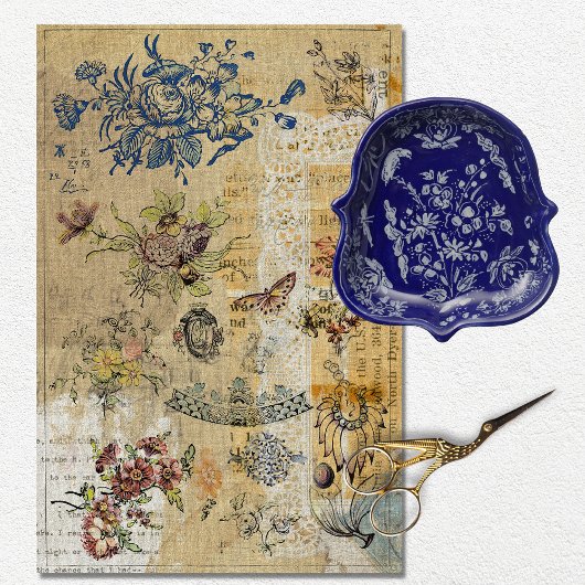 Vintage rustikale Textur Französisch Decoupage Seidenpapier