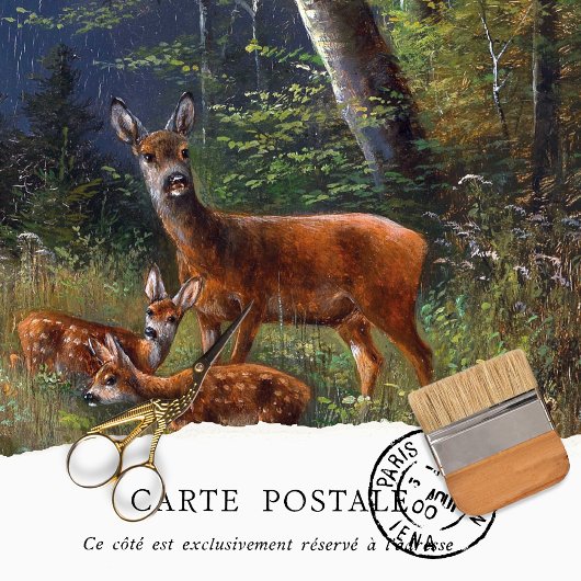 Vintage rustikale Textur Hirsche Dekoupage Seidenpapier