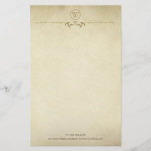 Vintage Rustikale Textur Minimalistische Monogram Briefpapier