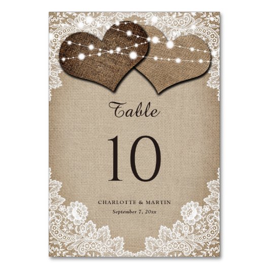 Vintage Rustikale Tischnummer-Karten Tischnummer (Rückseite)