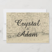 Vintage rustikale Toronto Karte Einladung Hochzeit (Vorderseite)