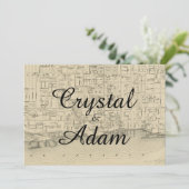 Vintage rustikale Toronto Karte Einladung Hochzeit (Stehend Vorderseite)