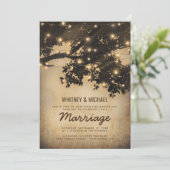 Vintage rustikale Treppenleuchten Hochzeitsempfang Einladung (Stehend Vorderseite)