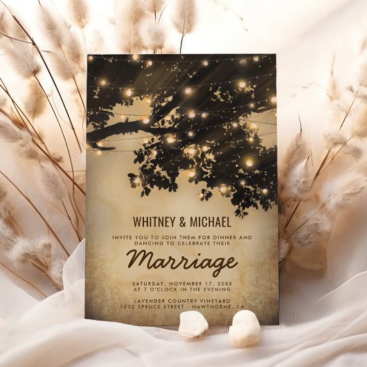 Vintage rustikale Treppenleuchten Hochzeitsempfang Einladung