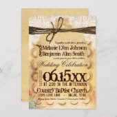 Vintage rustikale Typografie - Einladungen (Vorne/Hinten)