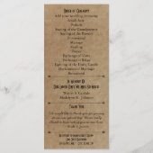 Vintage rustikale Typografie-Hochzeitsprogramme Programm (Rückseite)