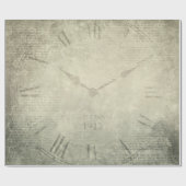 Vintage rustikale Uhr Manuskript Muster Geschenkpapier (Flach)