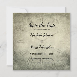 Vintage rustikale Uhr Schrift Hochzeit Save the Da Date