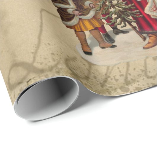 Vintage Rustikale Viktorianische Weihnachtsfeier Geschenkpapier (Rolleneckpunkt)