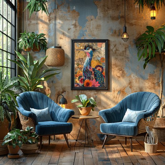 Vintage Rustikale Vogelblumendecke Seidenpapier