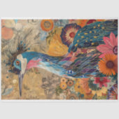 Vintage Rustikale Vogelblumendecke Seidenpapier (Vorderseite)