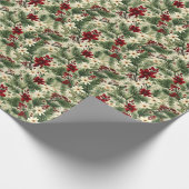 Vintage Rustikale Weihnachtsbaumzweige Muster Geschenkpapier (Ecke)