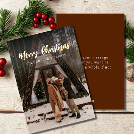 Vintage rustikale Weihnachtsfamilie Feiertagskarte