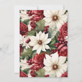 Vintage Rustikale Weihnachtsfeier Blume Feiertag Einladung (Rückseite)