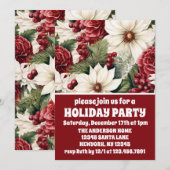 Vintage Rustikale Weihnachtsfeier Blume Feiertag Einladung (Vorne/Hinten)