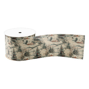 Vintage Rustikale Weihnachtsfeier Ripsband