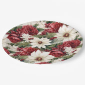 Vintage rustikale Weihnachtsfeiertage Blätter Must Pappteller (Schrägansicht)