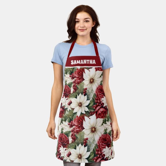 Vintage rustikale Weihnachtsfeiertage Blätter Must Schürze (Getragen)