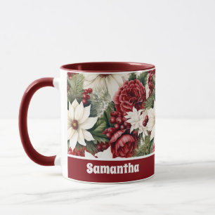 Vintage rustikale Weihnachtsfeiertage Blätter Must Tasse