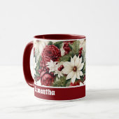 Vintage rustikale Weihnachtsfeiertage Blätter Must Tasse (Vorderseite Links)