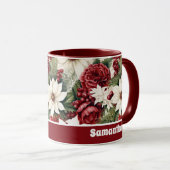 Vintage rustikale Weihnachtsfeiertage Blätter Must Tasse (VorderseiteRechts)