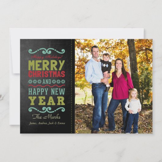 Vintage rustikale Weihnachtsfotokarte Feiertagskarte (Vorderseite)